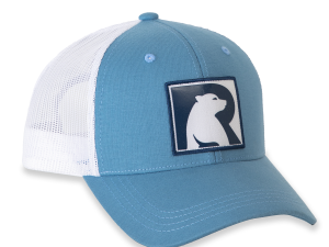Bear Logo Truckers Hat - Slate Blue / Bone