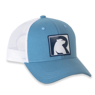 Bear Logo Truckers Hat - Slate Blue / Bone
